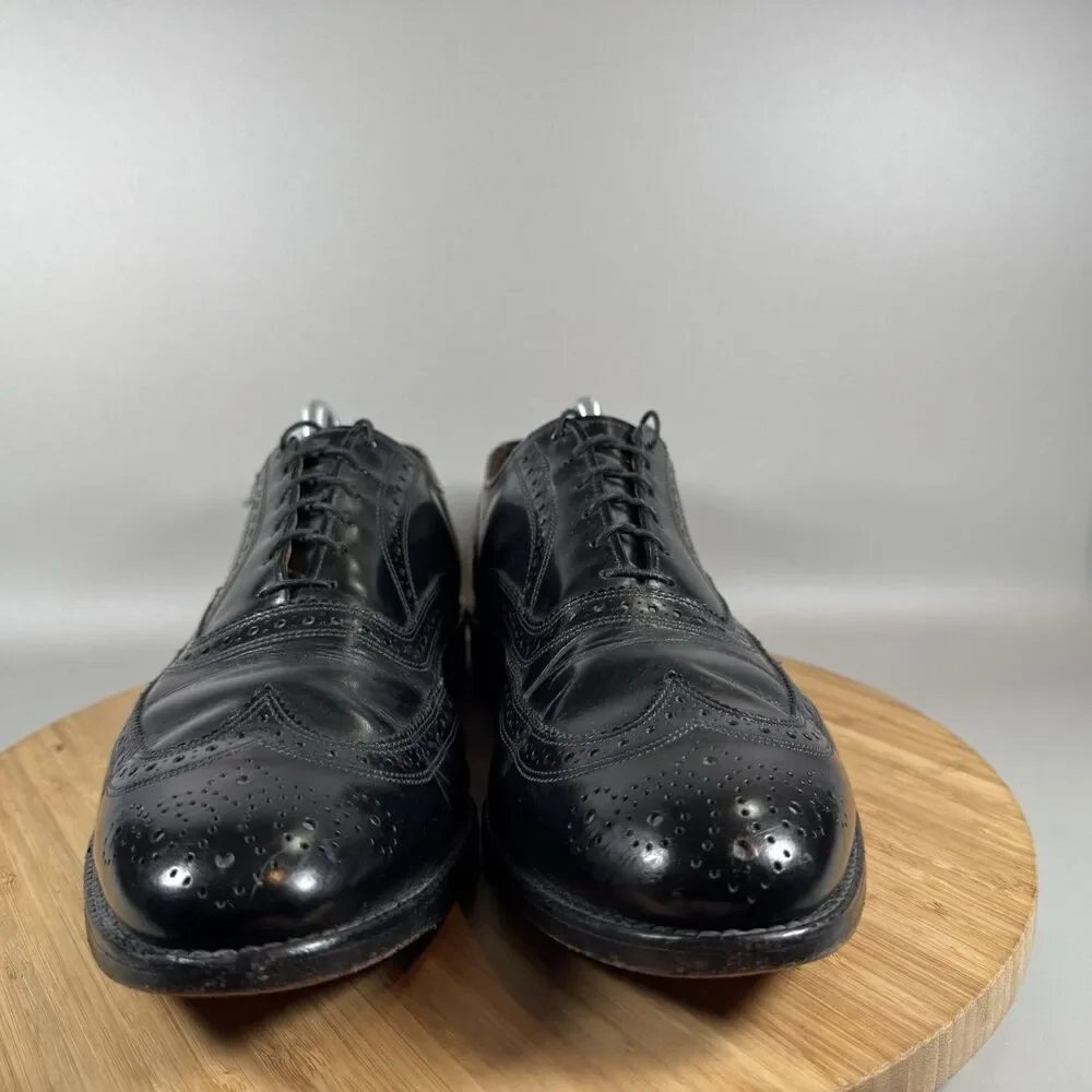 Allen Edmonds Lloyd Mens 11.5 B Wingtip Oxford Shoes Black Leather USA‎ Made